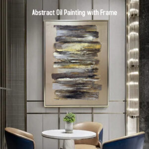 AB10 Abstract Oil Painting with Frame-out of stock