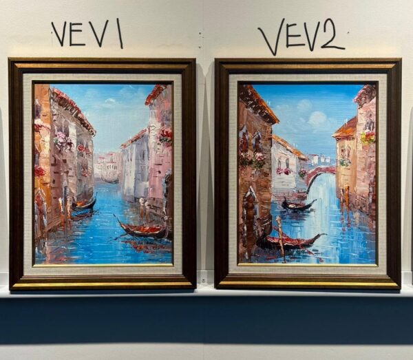 JULY SALES-PARIS , MEDITERRANEAN & VENICE OIL PAINTING WITH FRAME - Image 9