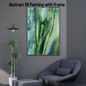 AB122507 (Green) Abstract Oil Painting with Frame