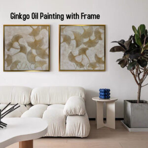 AB122512 Ginkgo Oil Painting with Frame