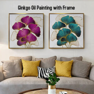 AB122504 Ginkgo Oil Painting with Frame