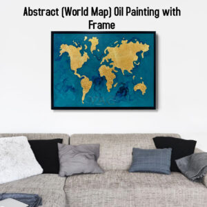 AB122506 Abstract World Map Oil Painting with Frame