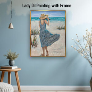 AB122521 Lady Oil Painting with Frame