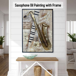 AB122531 Saxophone Oil Painting with Frame